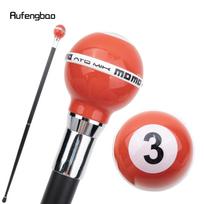 Raudona balta numerio trijų kamuoliukų sidabrinė lazdelė, madinga dekoratyvinė lazda Gentleman Elegant Cosplay Cane Crosier 92 cm red