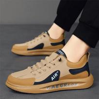 Men Sneakers Casual Shoes Fashion Lace-Up Designer Vulcanized Shoes Breathable Flat Sport Shoes Zapatos De Hombre 2024 38 chaki