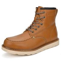 Non-Slip Platform Mens Motocross Boots Handmade Leather Ankle Boots Lace-Up Casual Male High Top Footwear New Design Walk Botas 39 ruda