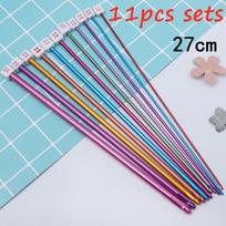 11 vnt. Kabliukai Nėrimo virbalų rinkinys Įvairių spalvų Tuniso Afganistano aliuminio nėrimo virbalai Kabliukai Siuvimo DIY įrankių rinkinys 11pcs gray