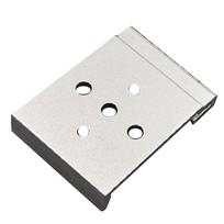 47,8x35 mm kreipiamojo bėgio sagtis su 5 skylėmis aliuminio lydinio juoda sidabras