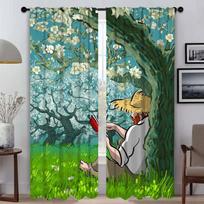 Van Gogh Home Interior Curtains for Camera Kitchen Curtains 2 Pieces Living Room Curtain Tulle for Bedroom Partition Shades W50xH70cmx2pcs-CL