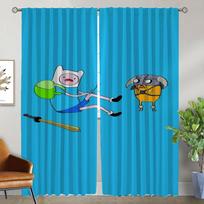Adventures Time Home Interior Curtains 2 Pieces Partition Curtains for Living Room Curtain Halloween Decoration Shades Kitchen W50xH70cmx2pcs-CL beige