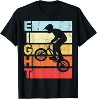BMX Birthday Party Vintage Dirt Biking Bike T-Shirt  Women Unisex Clothing Tops Graphic T Shirts Streetwear Camisetas Ropa Hombre 4XL juoda