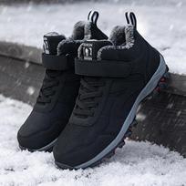 Šilti žieminiai batai Vyriški batai su kailiu Sniego batai, skirti Unisex Fashion Outdoor Sneakers Vyriški kulkšnies batai 46 juoda
