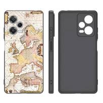 World Map Travel Black Silicone Phone Case For Xiaomi Redmi Note 9 10 11 11S 11T 12 13 Pro 5G Plus 9S 10S 12S Redmi Note 13 4G
