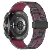 Camouflage Band for Samsung Galaxy Watch Ultra 47mm Silicone Magnetic Bracelet for Galaxy Watch 7 Ultra Replacement Watchband Galaxy 7 Ultra 47mm raudona