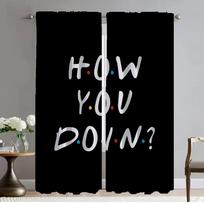 Blackout Kitchen Curtains for Bedroom Friends Tv Window Curtain for Room 2 Panel Shades Partition Home Interior Curtains Living W50xH70cmx2pcs-CL