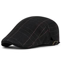 New Classic Plaid Beret Women Retro Art Leisure Hat for Men Spring Summer Breathable Baseball Cap Casual Suncap Outside Female Adjustable juoda