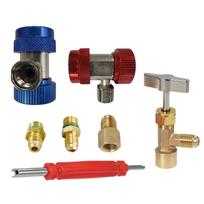 A/C R134A Adapter Set with Puncture Style R134A Can Tap, AC R134A Quick Coupler Hose Connector Fitting Kit