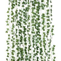 12 Pcs 2.1m Begonia Grape Leaves Artificial Ivy Leaf Garland Fake Plants Vine Simulation Plants for Home Wedding Indoor Outdoor Table Decoration gray