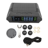 Tire Pressure Monitoring System LCD Display Wireless Solar Power TPMS for Car RV Trailer Truck SUV