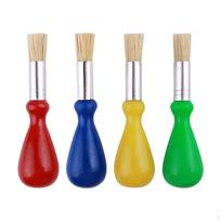 Art Brush Set for Oil And Acrylic Painting with Short Handles 4pcs Paint Brushes beige