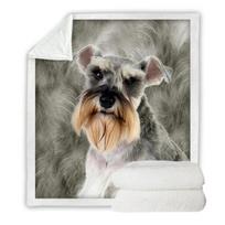 Grey Schnauzer Throw Blanket Printed Blanket Super Soft Sherpa Blanket for Couch Sofa Bed 30x40in