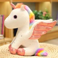 Mielas vienaragio pliušinis žaislas Vienaragio pliušinis pakabukas žaislas vaikams Angelo sparnai Pegaso lėlė Vaivorykštės vienaragio žaislas Gimtadienio dovanos 14cm