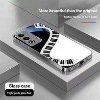 N192 Muzikos fortepijono klaviatūros meno telefono dėklas iPhone 16 15 Pro Max Samsung S24 S23 A54 A35 Xiaomi Redmi Note13 12 Pro dengtas rėmelis grūdinto stiklo dangtelis for iPhone 6/6S white