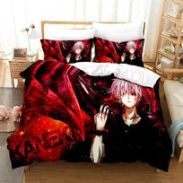 3D Print Anime Tokyo Ghoul Bedding Set Duvet Cover Bed Set Quilt Cover Pillowcase Comforter king Queen Size Boys Adult Bedding 70x133cm 2pcs
