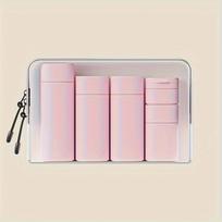 5pcs Multiple Colors Portable Soft Touch Cream Travel Dispenser Bottles Set Lotion Cleanser Shampoo Bottles Makeup Organizer rožinė