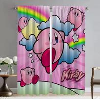 Window Curtain for Room 2 Panel Kirbys Curtains Child Room Shades Partition Home Interior Curtains Halloween Decoration Living W50xH70cmx2pcs-CL