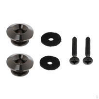 2 Pcs Straplocks Electric Acoustic Guitar Bass Ukulele Strap Locks Button Parts Accessory black