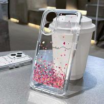 For iPhone 16 Pro 15 14 Plus 13 12 Mini 11 Pro Max Xs Xr 8 7 Shockproof Love Hearts Pattern Silicone Soft Slim Transparent Lens Protection Case Cover iPhone 16