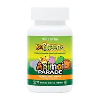 Animal Parade Kid Greenz Childrens Chewable Tropical Fruit Flavor, 90 Animal Shaped Tablets