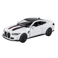 1/36 BMW M4 CSL Lydinio Žaislinio Automobilio Modelis Aukštos Simuliacijos Metalinis Originalaus Automobilio Durys Gali Būti Atidarytos ir Atitraukimo Funkcija Berniuko Gimtadienio Dovana Kolekcija Ekspozicija balta