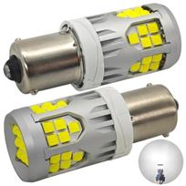 2 vnt. P21W LED lemputė BA15S 10-50V be klaidų 3000lm balta galinga bekelės