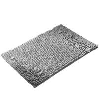 Non-Slip Washable Dog Door Mat Absorbs Moisture and Dirt for Muddy Paws Quick Dry Chenille Rug gray