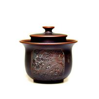 200ml Handmade Qinzhou Nixing Pottery Tea Tureen Dragon and Phoenix Hand Grab Pot High End Tea Lid Set Gaiwan Teaset Collection