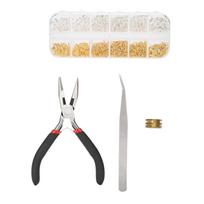 Mixed Zinc Alloy Jump Rings Lobster Clasp DIY Jewelry Findings Set Kit Accessories With Pliers white