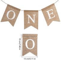 Baby Shower Chair Banner Burlap ONE Garland Boy Girl One Year Old Birthday Party Decoration Favors Photo Props Supplies 3 Colors beige