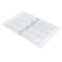 Transparent Binder Photo Organizer Badge Storage Book Perforated Ring Collection Folder 6 white