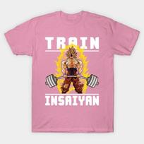 Moteriški marškinėliai Train Insaiyan Goku Deadlift Harajuku Print Kawaii marškinėliai vasariniai trumpomis rankovėmis moteriški marškinėliai Top Tee S rožinė