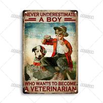 Rankų darbo medicininis metalinis ženklas Dantistas Slaugytoja Skardinis plakatas Veterinarinė klinika Ligoninė Dekoratyvinė plokštelė Sienų dekoras Garažas Baras Pub 7.8x11.8inch white