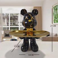 21cm Grafičių Meškiukas Ornamentas Figūrėlė Namų Dekoras Gyvūno Statulėlė Raktų Laikymo Lentyna Modernaus Kambario Skulptūra Stalo Dekoras Dovana gray