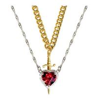 Couple Necklace Cubic Zirconia Heart Matching Necklace Romantic Through The Heart Couple Jewelry auksinė