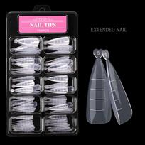 100Pcs/set Poly Gel Quick Building Mold Tips Nail Dual Forms Finger Extension Nail Art Gel Tool white