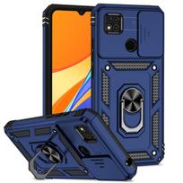 For Xiaomi Redmi 10A Case Magnetic Ring Holder Phone Case For Redmi10A Redmi 10 A 10A A10 Armor Slide Camera Protect Back Cover For Redmi 10A mėlyna