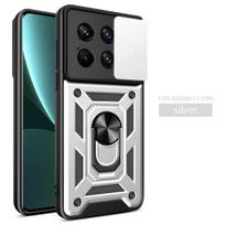 Xiaomi 14 13T 13 12 Pro Ultra 5G Civi 2 kameros smūgiams atsparus šarvuotas dėklas RedmiK50 K60 automobilinis magnetinis laikiklis žiedas apsauginis dangtelis For Xiaomi 12 5G pilka spalva