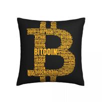 Bitcoin Logo Typography Pillowcase Soft Fabric Cushion Cover Decorative Throw Pillow Case Cover Car Zipper 4040cm 30x30cm black
