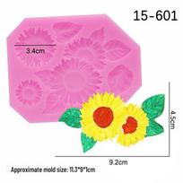 Sunflower & Leaf Fondant Silicone Mold for Cake Decorating and Clay Crafts rožinė