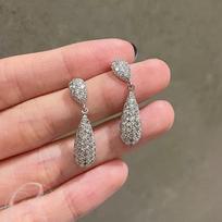 Huitan Fashionable Waterdrop Dangle Earrings for Women  Color Dainty Lady's Ear Accessories Wedding Party Luxury Jewelry brown