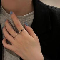 Black Love Oil Dripping Ring Female Ins Small Design Cool Wind Light Luxury Index Finger Ring Sweet Cool Ring One Size
