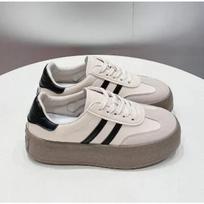 Sports Shoes Thick Sole Casual Board Shoes Women Cowhide Everything Soft Sole Inside Increase De Training Shoes Platform Shoes 37 balta