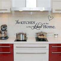 Virtuvė yra namų širdis Sienų lipdukai Citata Nuimami Plytelių Sienų Lipdukai „Pasidaryk pats“ 15*60cm juoda