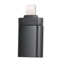 Nešiojamas USB 2.0 OTG adapteris, mini dydžio, aliuminio lydinio, plataus profilio, „Plug and Play“ adapteris iOS juoda