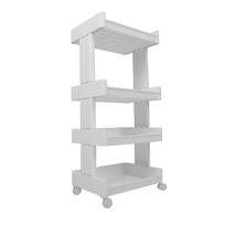Salon Trolley Cart with Rolling Wheels 4 Layered Space Saving Hollow Out Multipurpose Hair Stylist