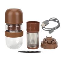 330ml 2 in 1 Automatic Electric Coffee Grinder Juicing Cup Kitchen Small Appliances USB Charging brown