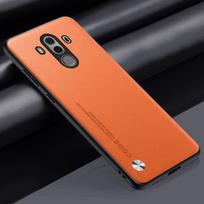 Prabangus PU odos dėklas Huawei Mate 10 Pro 10Pro galiniam dangteliui Silikoninis pilnos apsaugos telefono dėklas Huawei Mate 9 Mate9 Mate 9 oranžinė